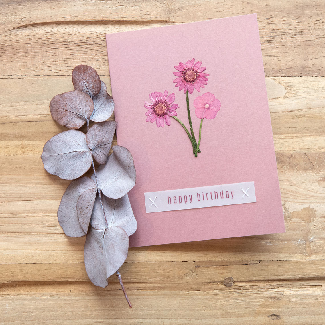 Blumengruß Glückwunschkarte " Happy Birthday" Räder 