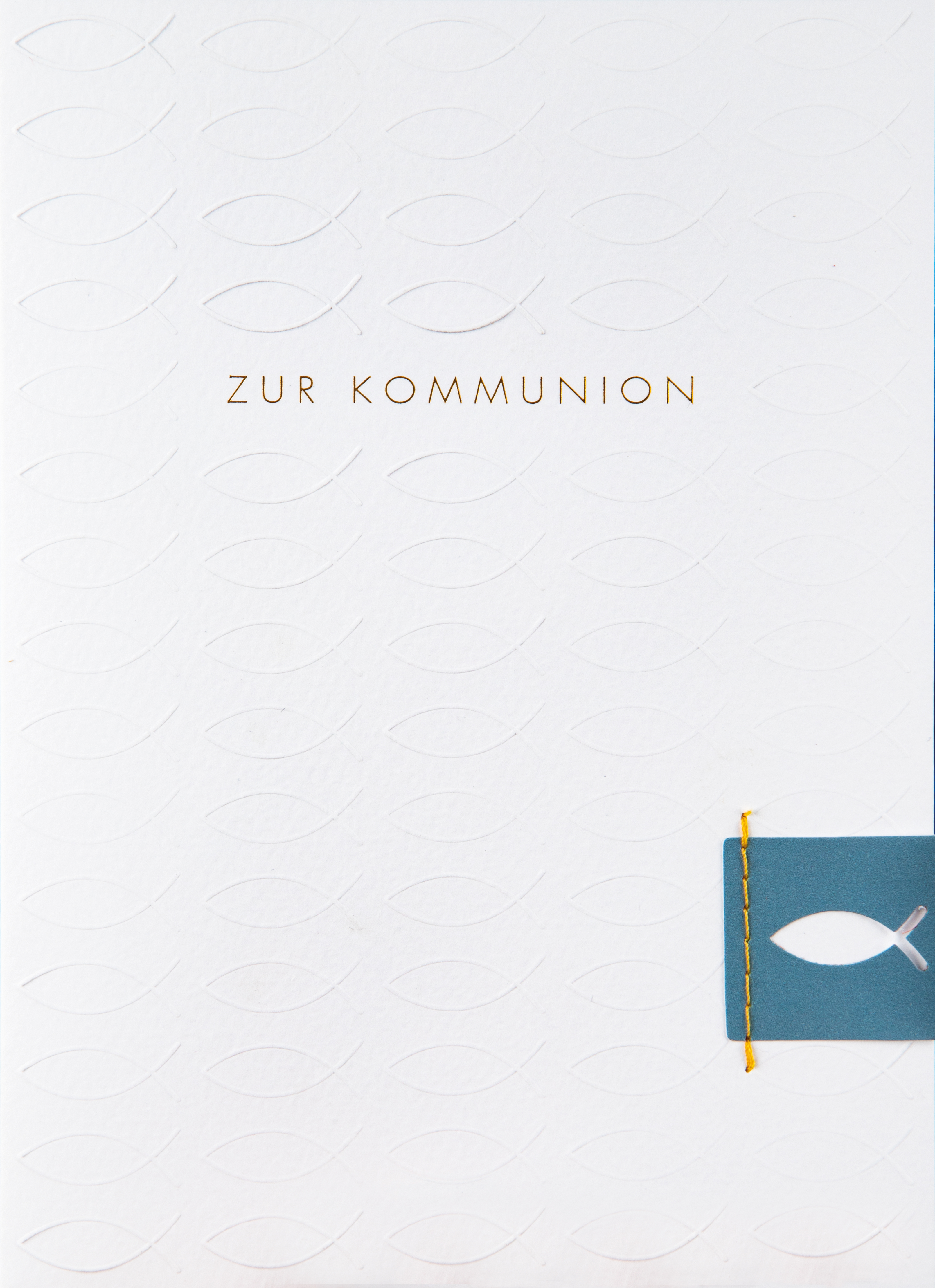 Glückwunschkarte zum Festtag „Kommunion“/ Prägekarte