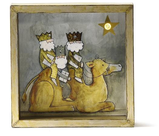 Baden Bilderrahmen mit LED "Hlg. 3 Könige auf Kamel"