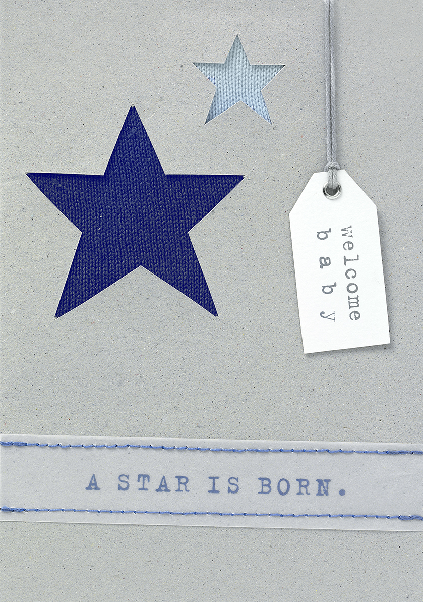 Babykarte mit Motiv „a Star is born“ 62455, gestanzt
