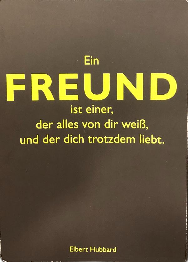 Karte „Ein Freund“ Schwarz“ (Reliefpostkarte)