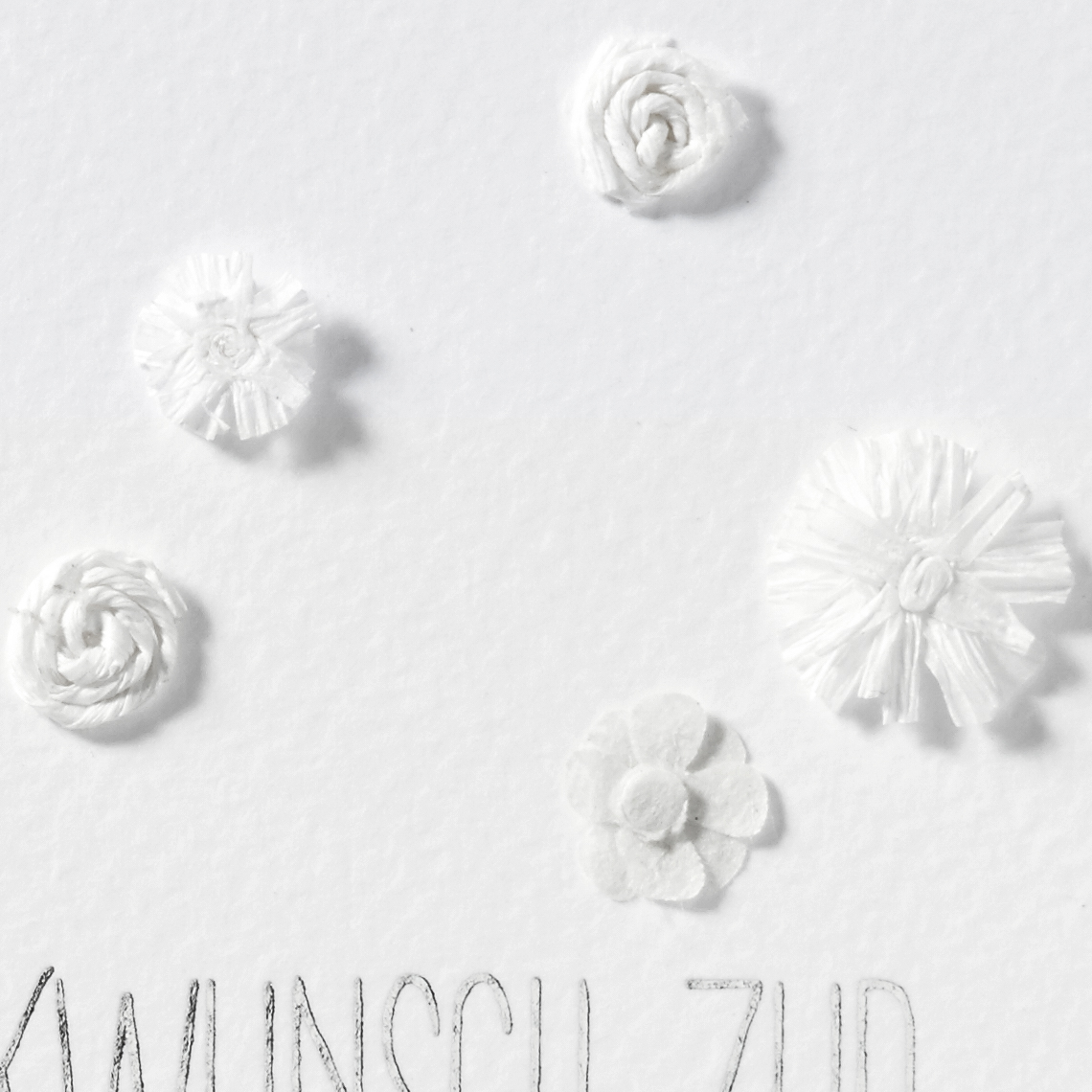 Weiße Blütenkarte "Herzlichen Glückwunsch zur Hochzeit" von Räder