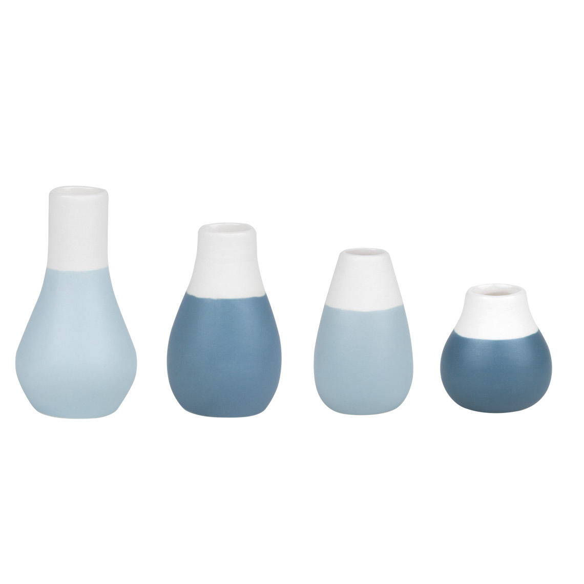 Räder Living Minivasen, Pastellvasen im 4er Set 4,5-8,0 cm, Farbe blauweiß