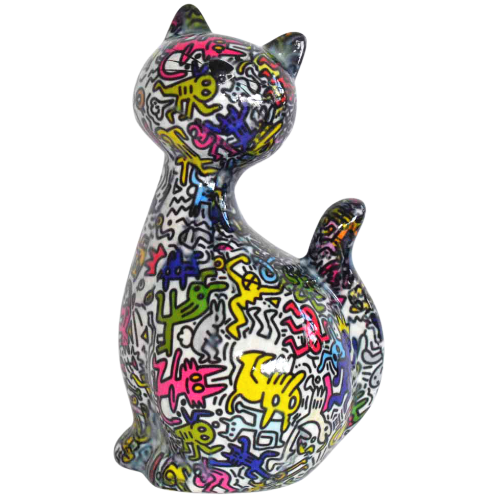 Sabo Spardosen Katze "Caramel" mit Muster Graffitti