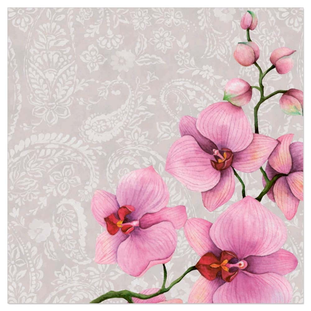 Lunchserviette Orchidee/taupe