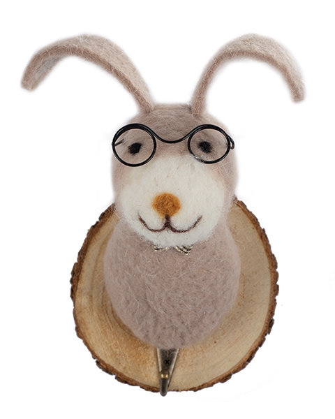 Kleiderhaken Hase mit Brille 