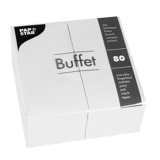 Buffet Serviette in der Farbe Weiß 