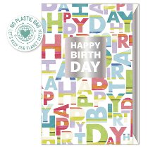 Artebene Karte - Happy Birthday "Typographie"