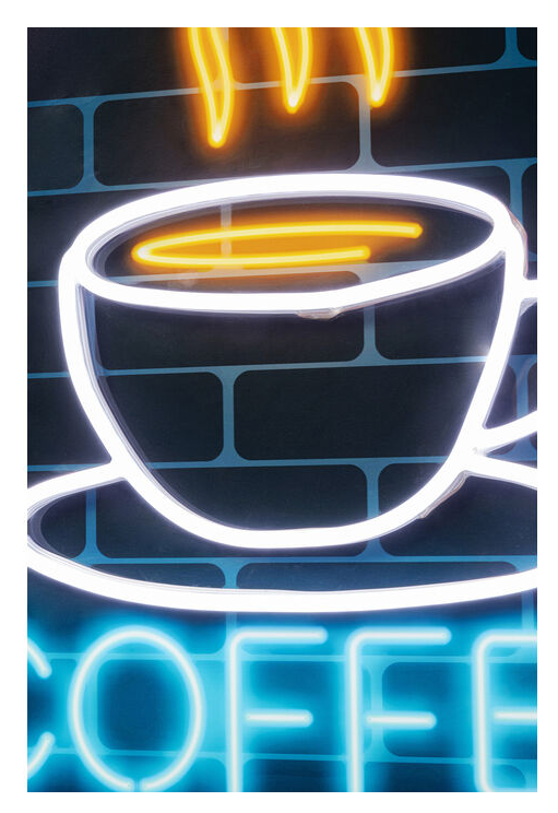 Glasbild Coffee LED 80x80cm