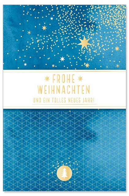 Karte/Präge/Weihnachten/Sterne/Banderole