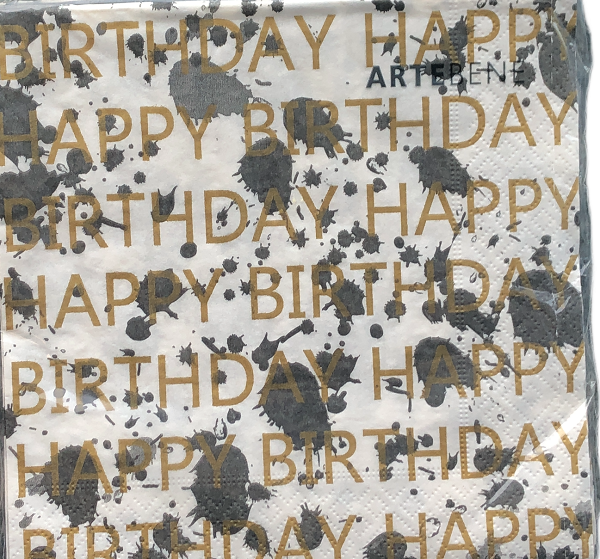 Happy Birthday Serviette - Artebene 33 x 33 cm