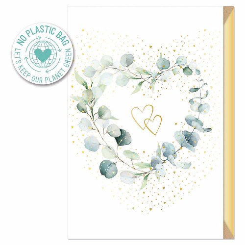 Artebene Karte - Hochzeit "Eukalyptusherz"